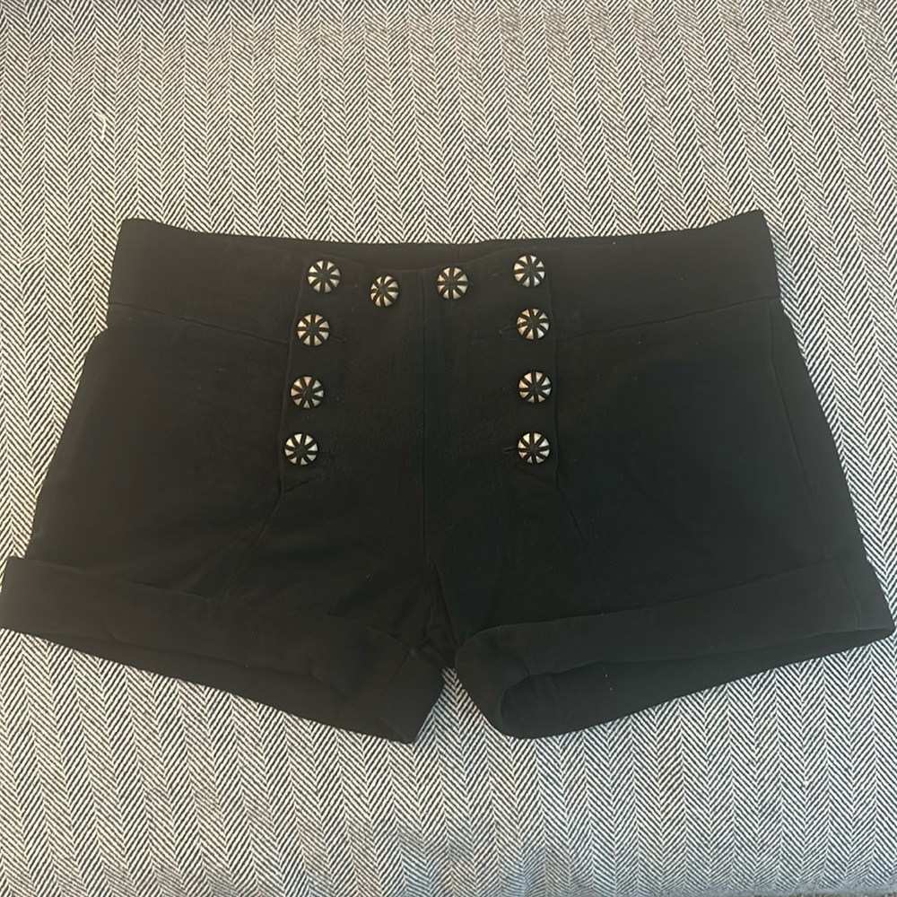 🖤 Y2K Black Linen Shorts - JOHNSON